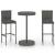 Set mobilier bar de grădină, cu perne, 3 piese, gri, poliratan GartenMobel Dekor