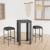 Set mobilier bar de grădină, cu perne, 3 piese, gri, poliratan GartenMobel Dekor