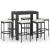 Set mobilier bar de grădină cu perne, 7 piese, negru, poliratan GartenMobel Dekor