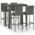 Set mobilier bar de grădină cu perne, 5 piese, gri, poliratan GartenMobel Dekor
