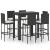 Set mobilier bar de exterior cu perne, 7 piese, negru poliratan GartenMobel Dekor