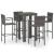 Set bar exterior cu cotieră, 5 piese, gri, poliratan GartenMobel Dekor