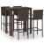 Set bar exterior cu cotieră, 5 piese, maro, poliratan GartenMobel Dekor