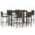 Set bar exterior cu cotieră, 7 piese, maro, poliratan GartenMobel Dekor