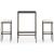 Set mobilier bar de grădină, cu perne, 3 piese, maro, poliratan GartenMobel Dekor