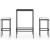 Set mobilier bar de grădină cu perne, 3 piese, negru, poliratan GartenMobel Dekor