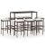 Set mobilier bar de grădină cu perne, 9 piese, maro, poliratan GartenMobel Dekor