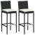 Set mobilier bar de grădină cu perne, 3 piese, negru, poliratan GartenMobel Dekor