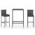 Set mobilier bar de grădină, cu perne, 3 piese, gri, poliratan GartenMobel Dekor