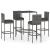 Set mobilier bar de grădină cu perne, 5 piese, gri, poliratan GartenMobel Dekor