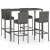 Set mobilier bar de grădină cu perne, 5 piese, gri, poliratan GartenMobel Dekor