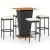 Set mobilier bar de grădină cu perne, 5 piese, negru, poliratan GartenMobel Dekor