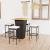 Set mobilier bar de grădină cu perne, 5 piese, negru, poliratan GartenMobel Dekor