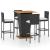 Set mobilier bar de grădină cu perne, 5 piese, negru, poliratan GartenMobel Dekor