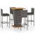 Set mobilier bar de grădină cu perne, 5 piese, gri, poliratan GartenMobel Dekor