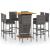 Set mobilier bar de grădină cu perne, 9 piese, gri, poliratan GartenMobel Dekor
