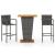 Set mobilier de bar de grădină, 3 piese, gri GartenMobel Dekor