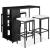 Set mobilier bar de grădină cu perne, 5 piese, negru, poliratan GartenMobel Dekor