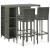 Set mobilier bar de grădină cu perne, 5 piese, gri, poliratan GartenMobel Dekor