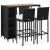 Set mobilier bar de grădină cu perne, 5 piese, negru, poliratan GartenMobel Dekor