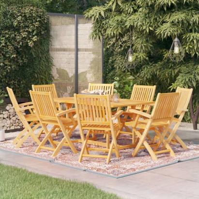 Set mobilier de grădină, 9 piese, lemn masiv de tec GartenMobel Dekor