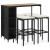 Set mobilier bar de grădină cu perne, 5 piese, negru, poliratan GartenMobel Dekor
