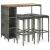 Set mobilier bar de grădină cu perne, 5 piese, gri, poliratan GartenMobel Dekor