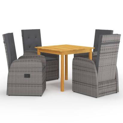 Set mobilier de grădină, 5 piese, gri GartenMobel Dekor