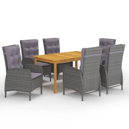 Set mobilier pentru grădină, 7 piese, gri GartenMobel Dekor