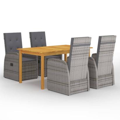 Set de masă pentru grădină, 5 piese, gri GartenMobel Dekor