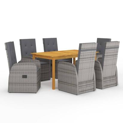 Set de masă pentru grădină, 7 piese, gri GartenMobel Dekor