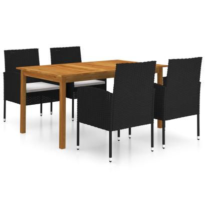 Set mobilier de grădină, 5 piese, negru GartenMobel Dekor