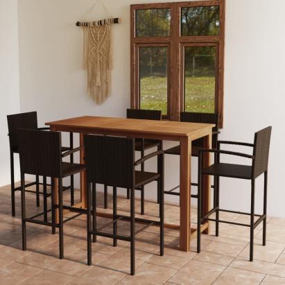 Set mobilier bar de grădină, 7 piese, maro GartenMobel Dekor