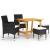 Set mobilier de grădină, 5 piese, negru GartenMobel Dekor