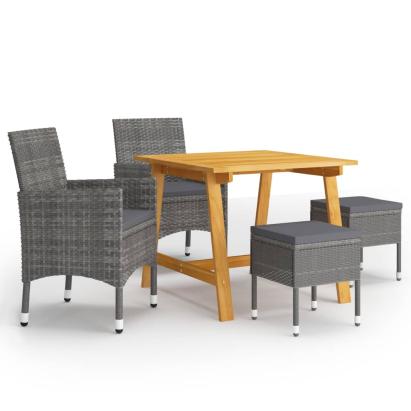 Set de masă pentru grădină, 5 piese, gri GartenMobel Dekor