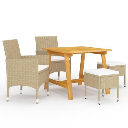 Set mobilier de grădină, 5 piese, bej GartenMobel Dekor