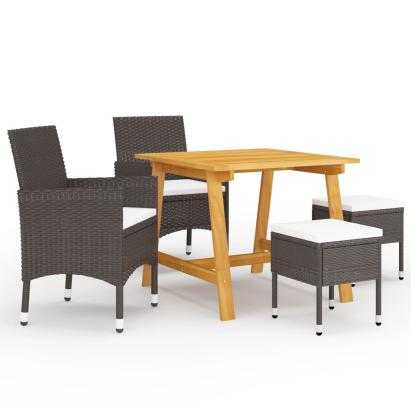 Set de masă pentru grădină, 5 piese, maro GartenMobel Dekor