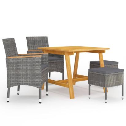 Set de masă pentru grădină, 5 piese, gri GartenMobel Dekor