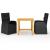 Set mobilier de grădină, 3 piese, negru GartenMobel Dekor