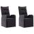Set mobilier de grădină, 3 piese, negru GartenMobel Dekor