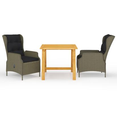 Set de masă pentru grădină, 3 piese, maro GartenMobel Dekor