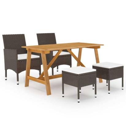 Set de masă pentru grădină, 5 piese, maro GartenMobel Dekor