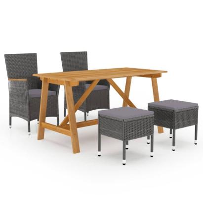 Set de masă pentru grădină, 5 piese, gri GartenMobel Dekor