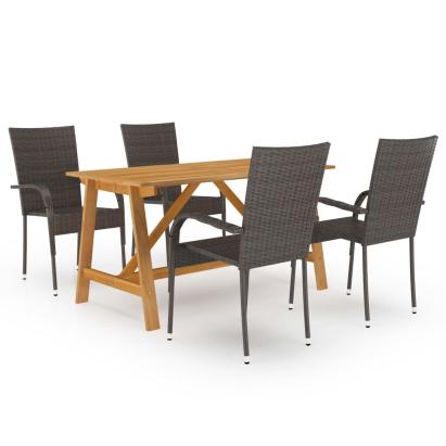 Set mobilier de grădină, 5 piese, maro GartenMobel Dekor