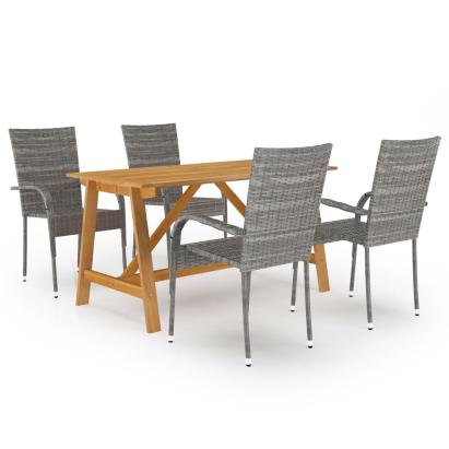Set mobilier de grădină, 5 piese, gri GartenMobel Dekor