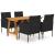 Set mobilier de grădină, 5 piese, negru GartenMobel Dekor