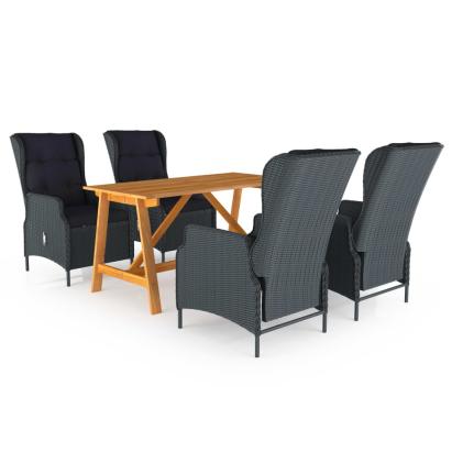 Set mobilier de grădină, 5 piese, gri închis GartenMobel Dekor