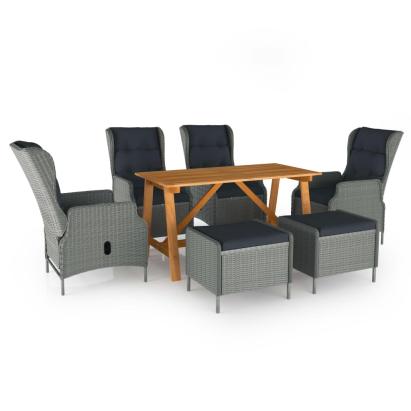 Set de masă pentru grădină, 7 piese, gri deschis GartenMobel Dekor