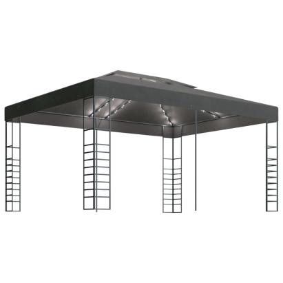 Pavilion cu șir de lumini LED, antracit, 3x4 m GartenMobel Dekor