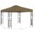 Pavilion cu șiruri de lumini LED, gri taupe, 3x3m, GartenMobel Dekor
